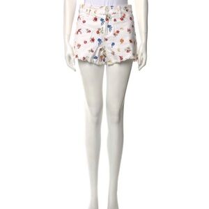 Alice + Olivia Embroidered Flowers Cut Off Shorts